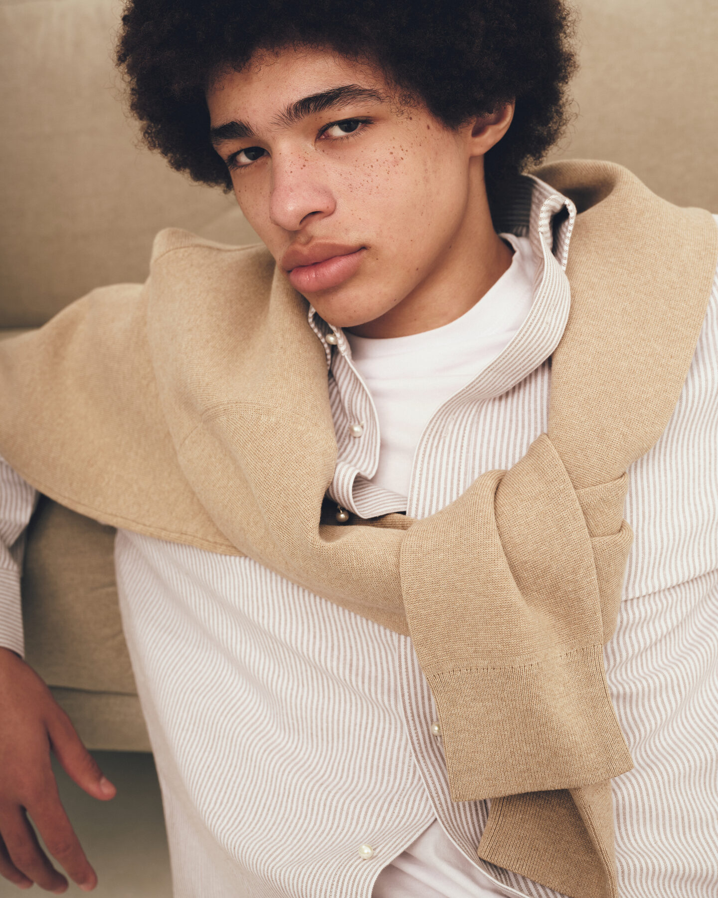 Editorial menswear portrait, outerwear